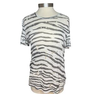 IRO Distressed Zebra Linen Tee